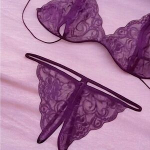 3/Sets-Elegant Purple Lace,Pink,& Black Lingerie Sets
